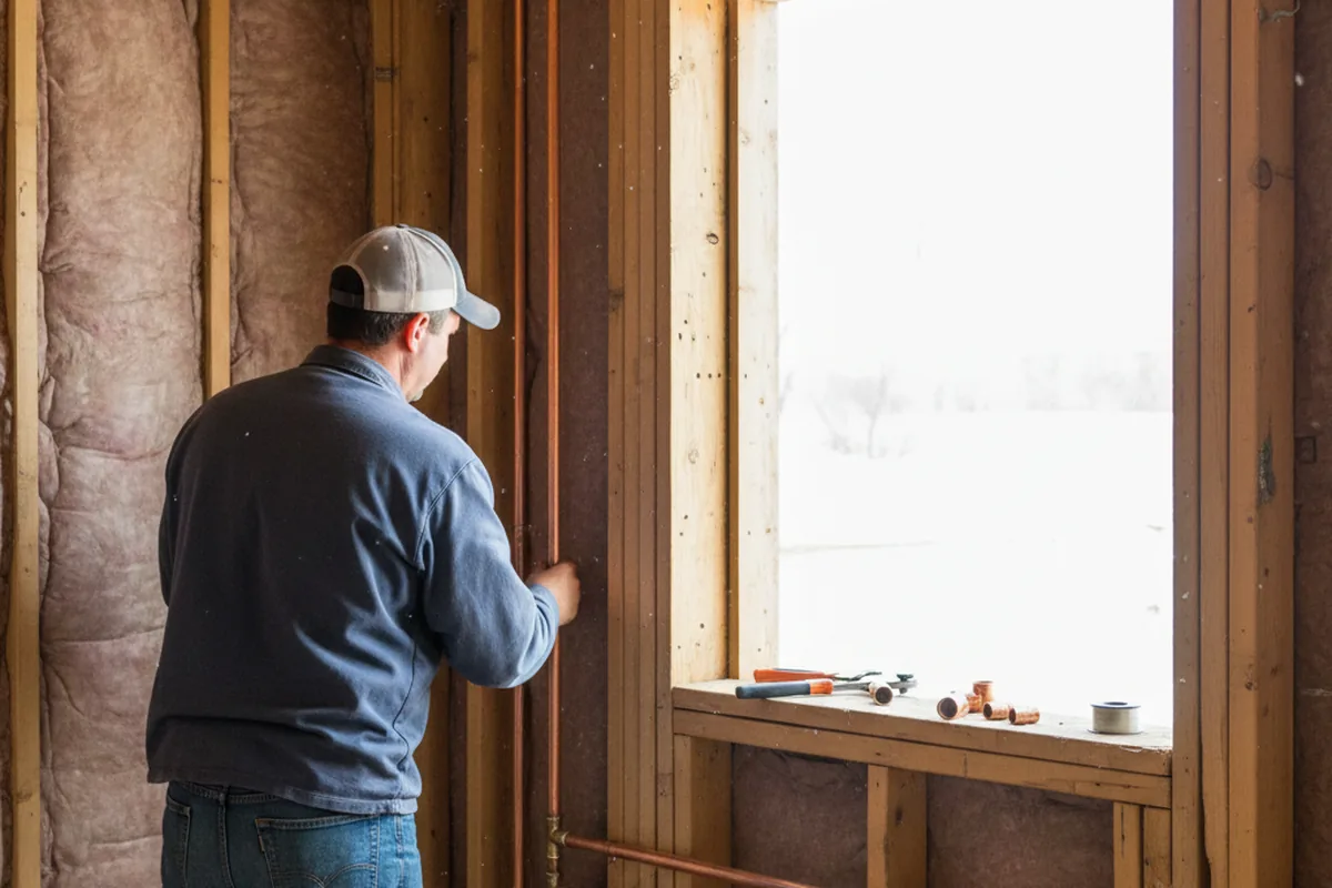 Licensed plumber running new copper supply lines in a Riddlesburg home