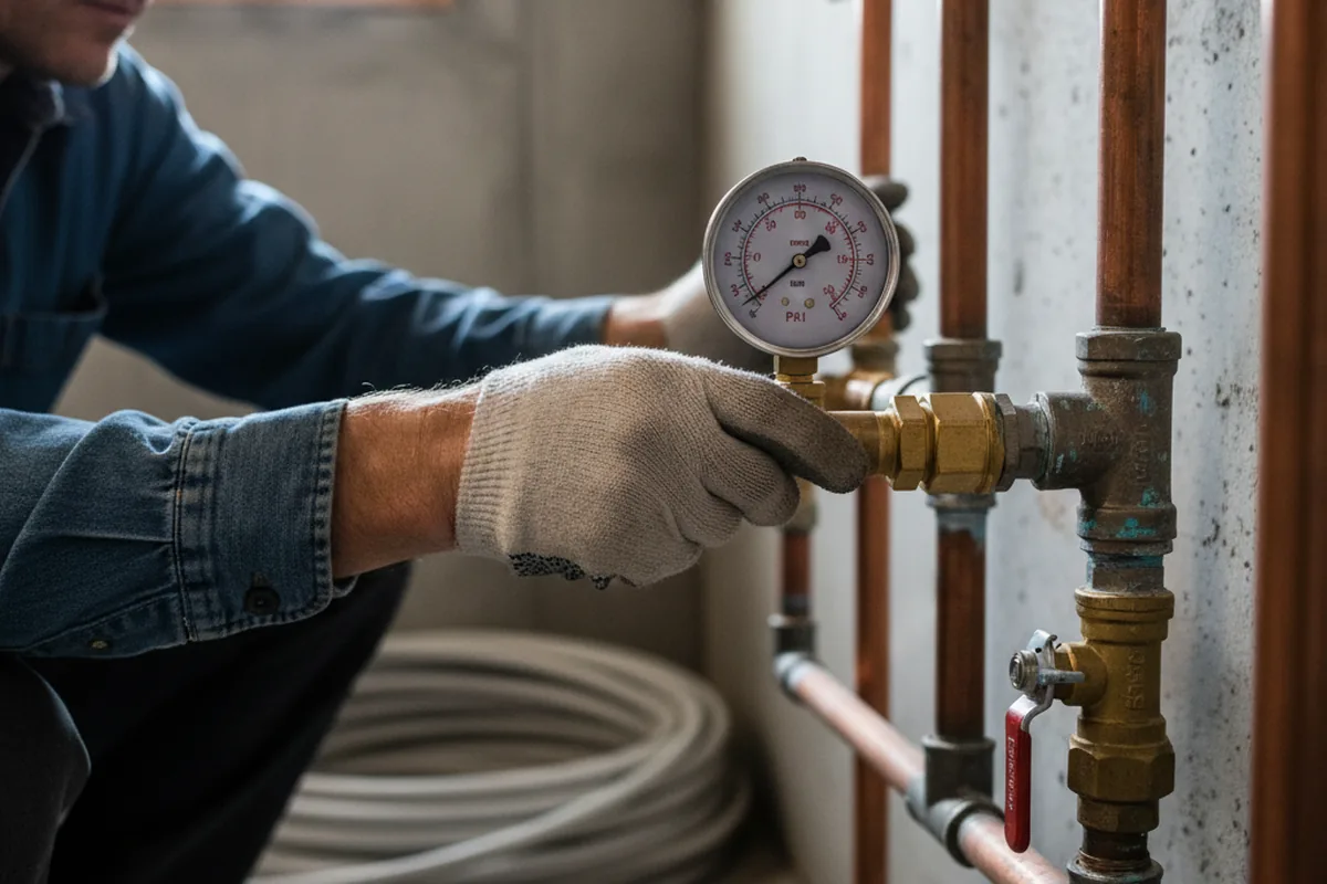 Pressure testing a repaired line during Water Line Repair in Riddlesburg