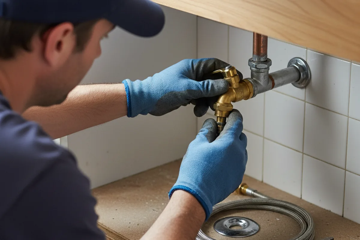 Shutoff valve and fitting work during Emergency Plumbing in Riddlesburg